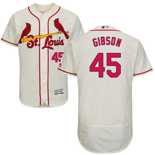 Bob Gibson St. Louis Cardinals cream jersey