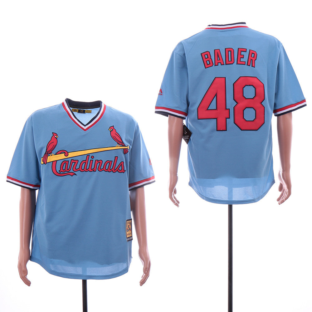 Harrison Bader St. Louis Cardinals blue Throwback jersey