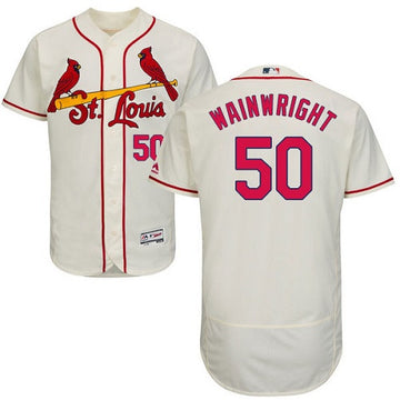 Adam Wainwright St. Louis Cardinals cream jersey