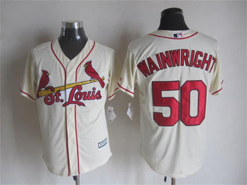 Adam Wainwright St. Louis Cardinals cream jersey
