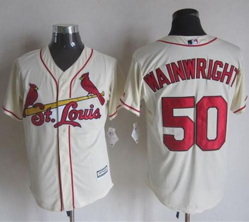 Adam Wainwright St. Louis Cardinals cream jersey