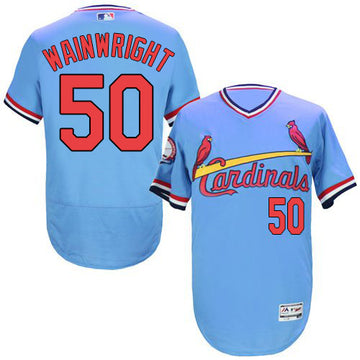 Adam Wainwright St. Louis Cardinals blue Cooperstown jersey