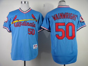 Wainwright St. Louis Cardinals blue Throwback jersey