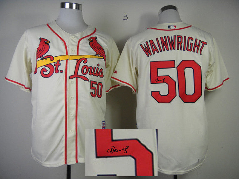 Wainwright St. Louis Cardinals cream jersey