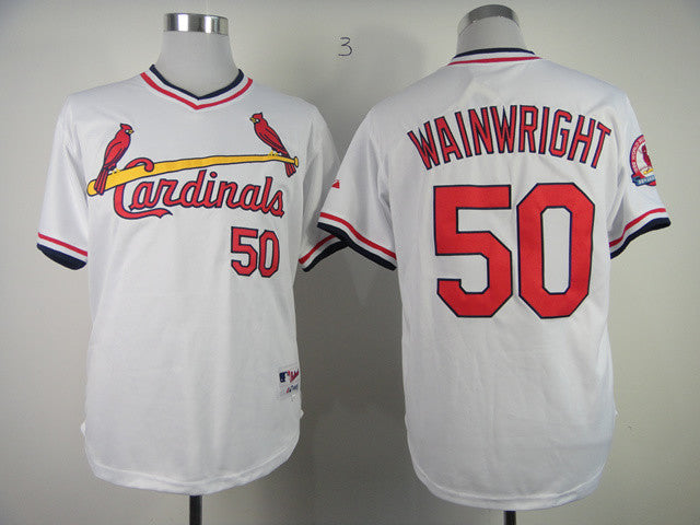 Wainwright St. Louis Cardinals white Throwback jersey
