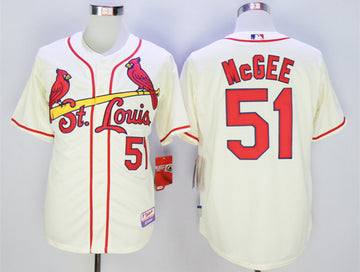 Willie McGee St. Louis Cardinals cream jersey
