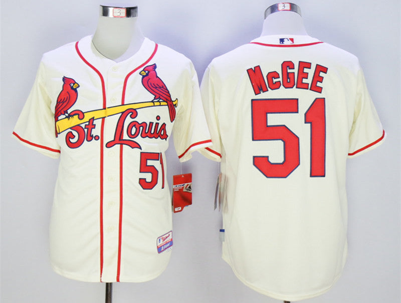 Willie McGee St. Louis Cardinals cream jersey