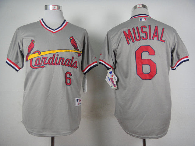 Musial St. Louis Cardinals grey Throwback jersey
