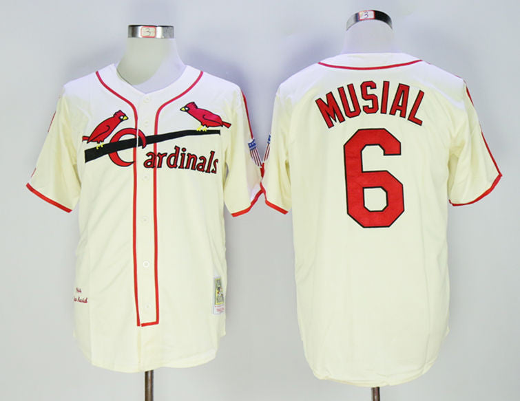 Stan Musial St. Louis Cardinals cream Throwback jersey