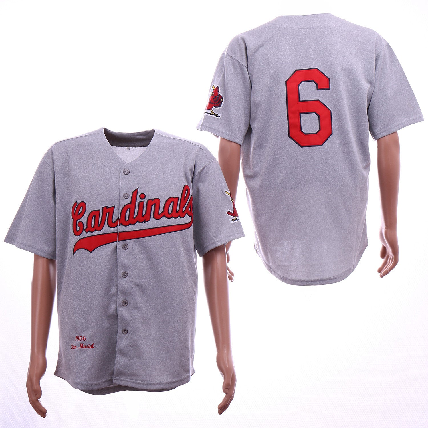 Stan Musial St. Louis Cardinals gray Cooperstown jersey