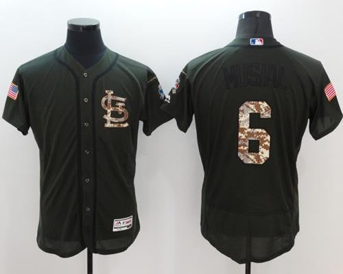 Stan Musial St. Louis Cardinals green Salute To Service jersey