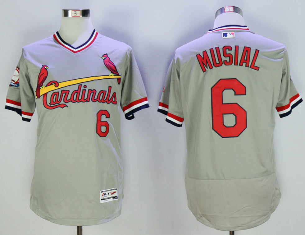 Stan Musial St. Louis Cardinals grey Cooperstown jersey