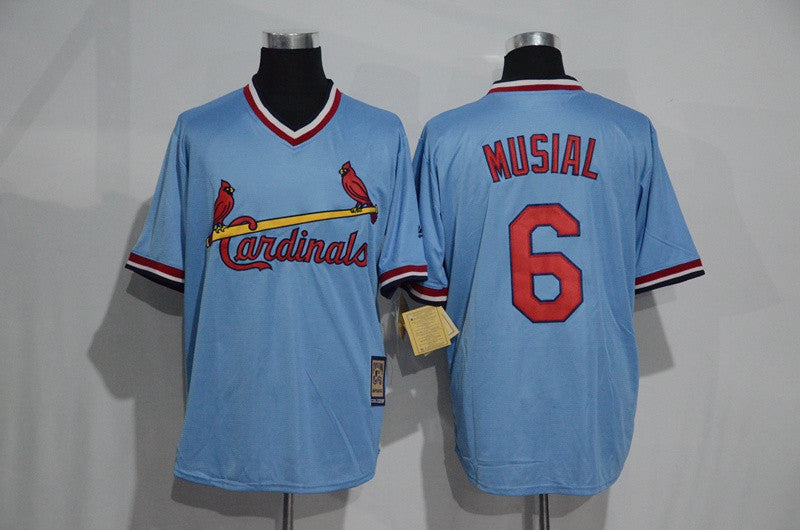 Stan Musial St. Louis Cardinals blue Throwback jersey