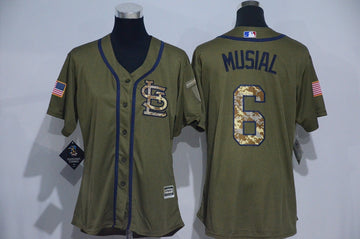 Stan Musial St. Louis Cardinals olive jersey