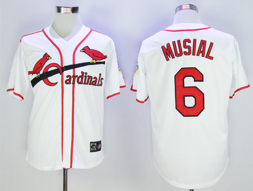 Stan Musial St. Louis Cardinals white Cooperstown jersey