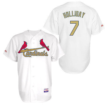 Holliday White St. Louis Cardinals golden jersey