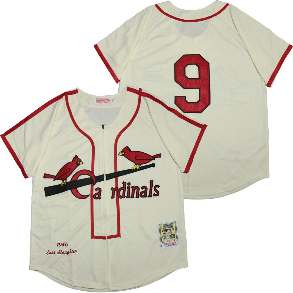 Enos Slaughter St. Louis Cardinals cream Cooperstown jersey