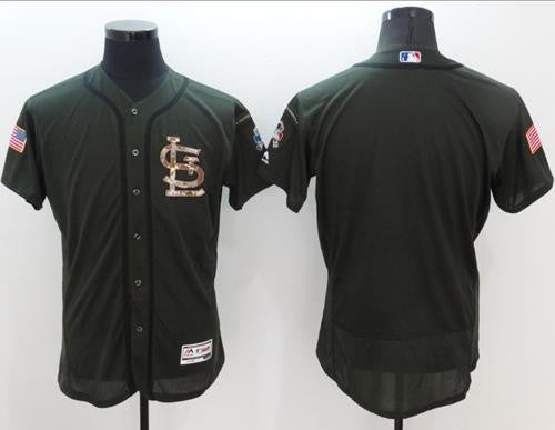 Custom St. Louis Cardinals green Salute To Service jersey