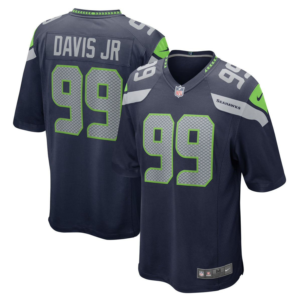 Carl Davis Jr College Seattle Seahawks navy jersey