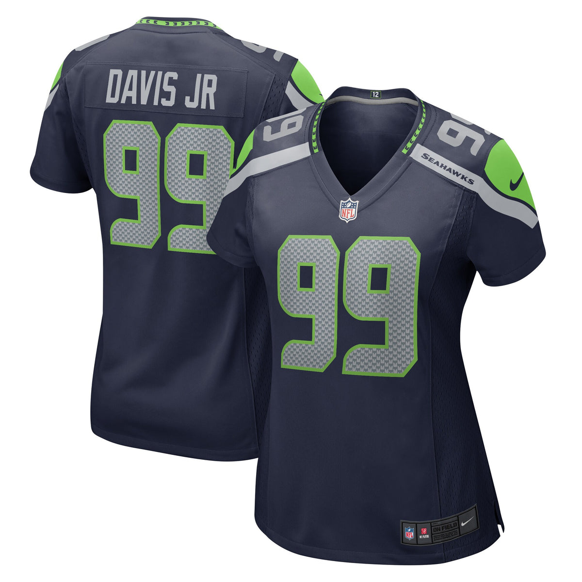 Carl Davis Jr Seattle Seahawks navy jersey