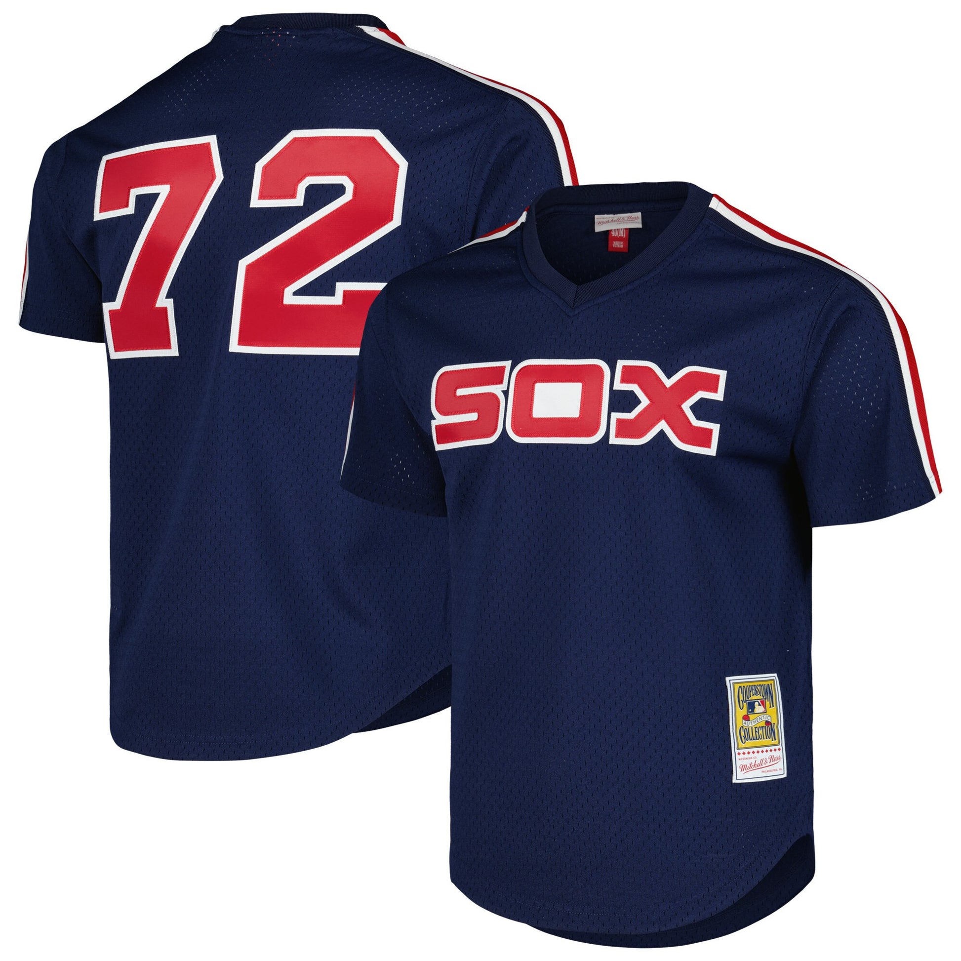 Carlton Fisk Chicago White Sox navy Cooperstown jersey