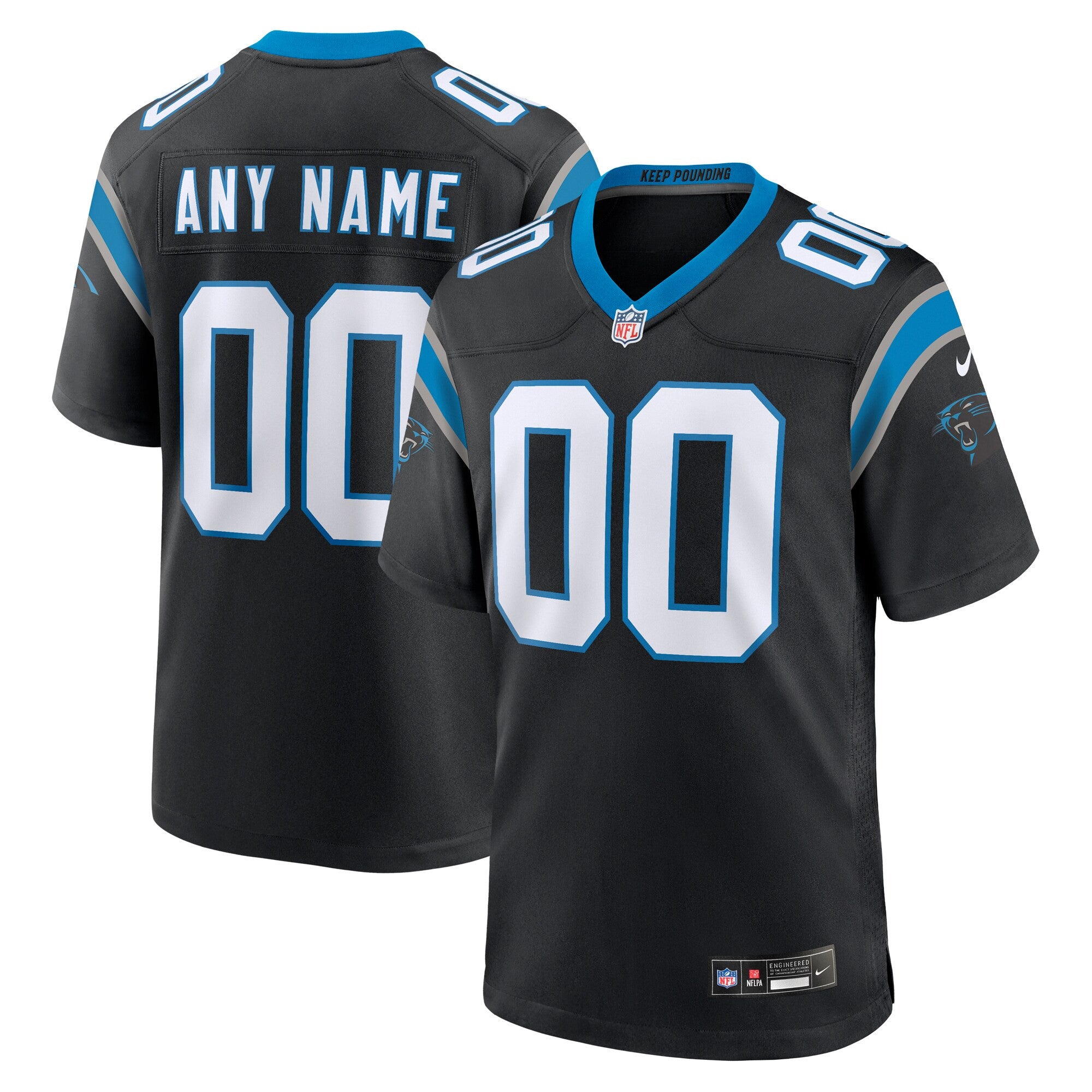 Custom Carolina Panthers black jersey