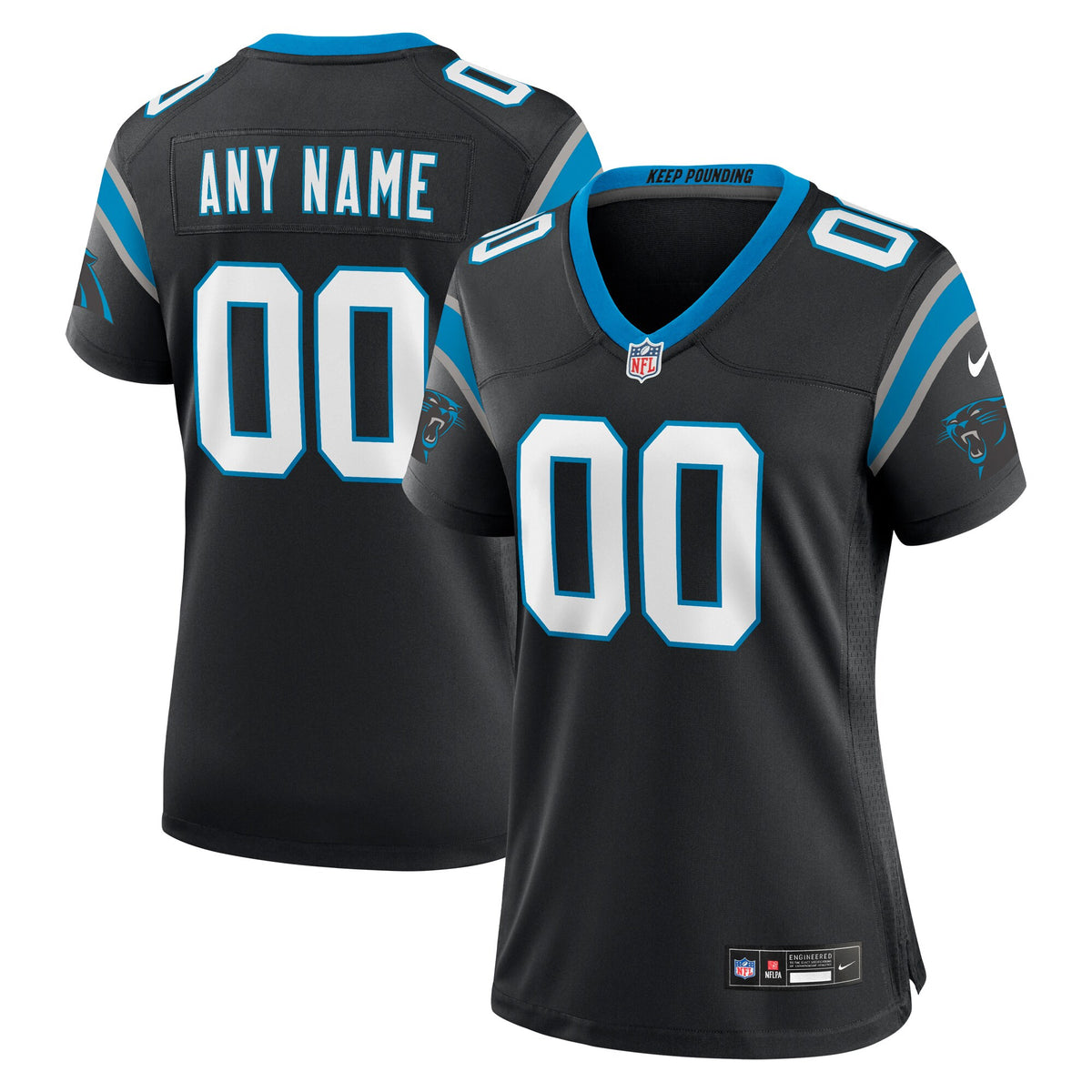 Custom Carolina Panthers black jersey