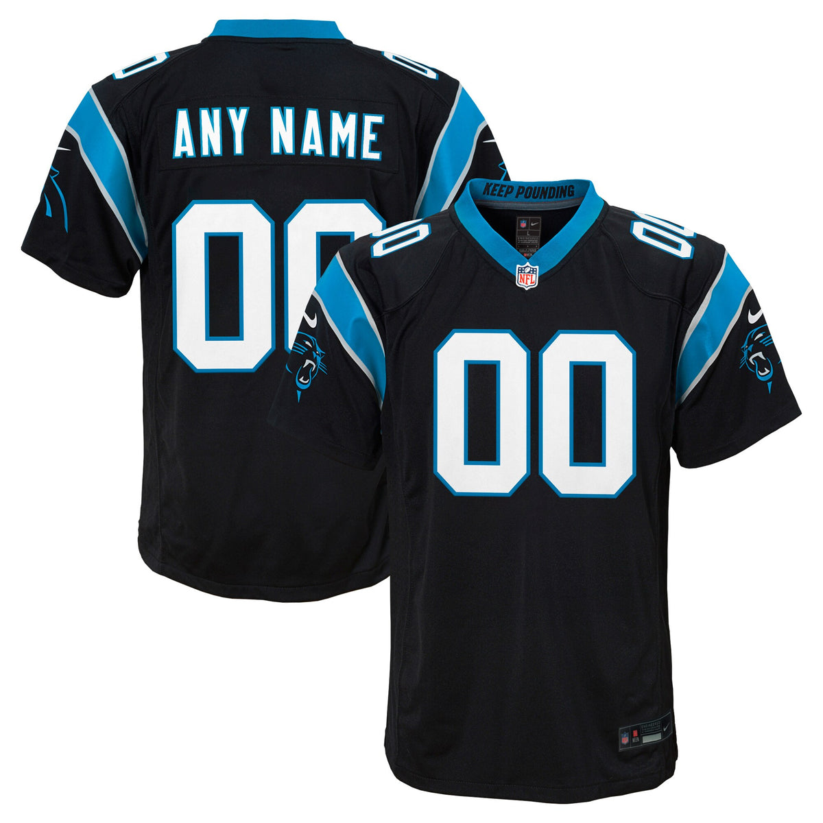 Custom Carolina Panthers black jersey