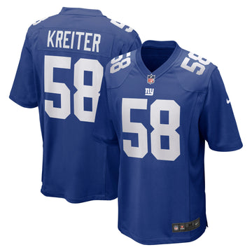 Casey Kreiter New York Giants royal jersey