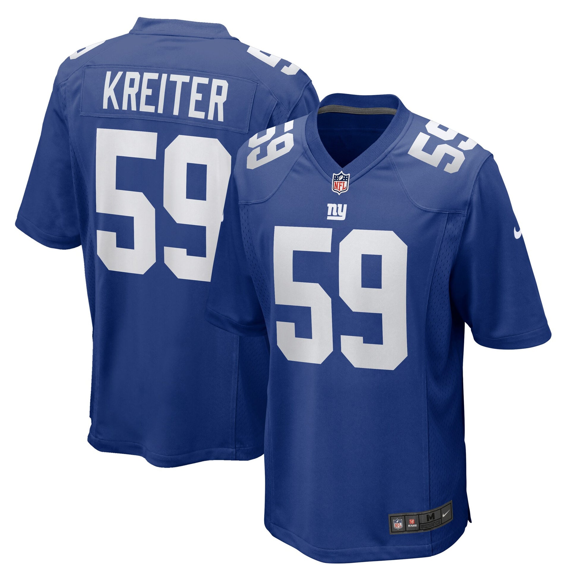 Casey Kreiter New York Giants royal jersey