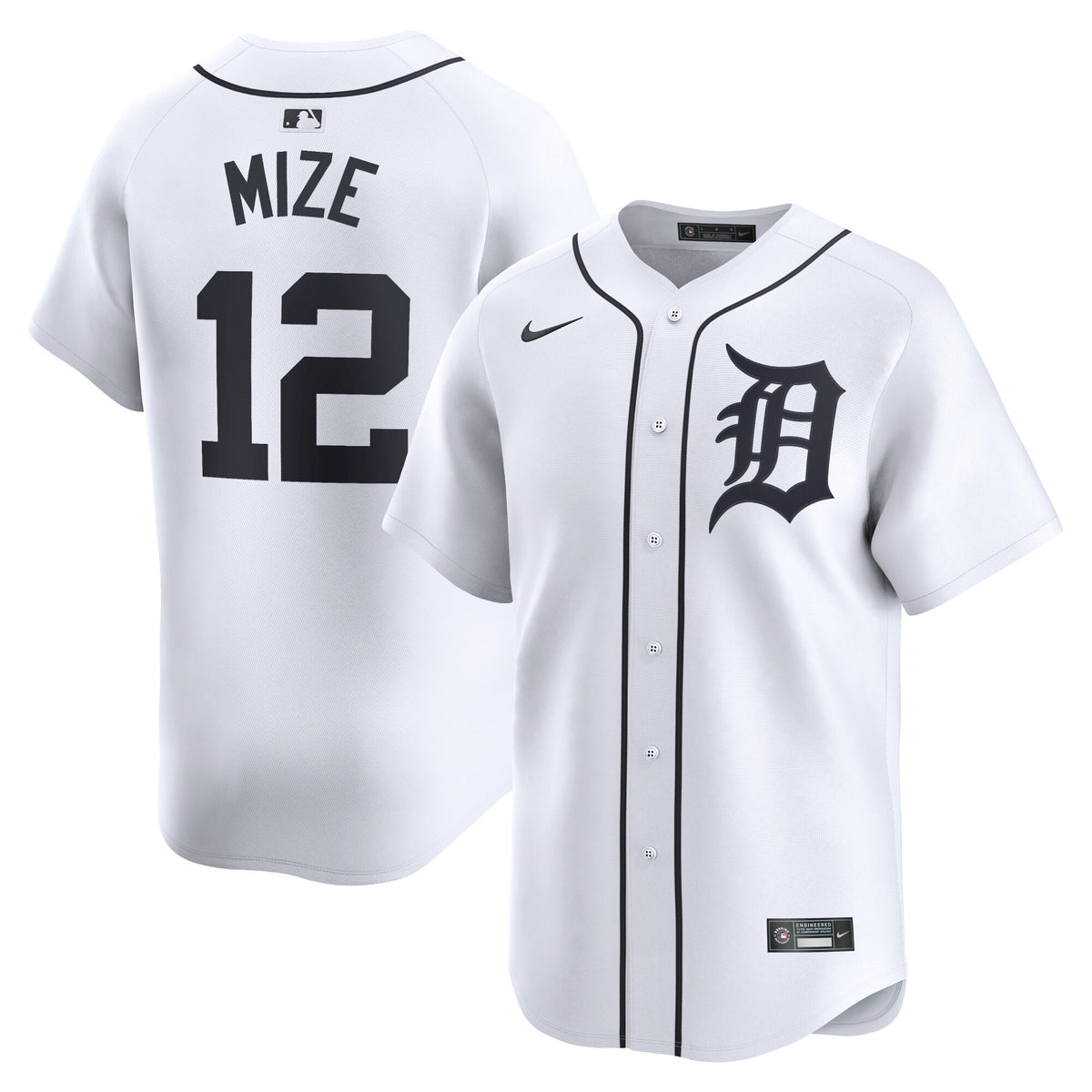 Casey Mize Detroit Tigers white Limited jersey