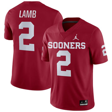 Ceedee Lamb Jordan Brand Oklahoma Sooners crimson jersey