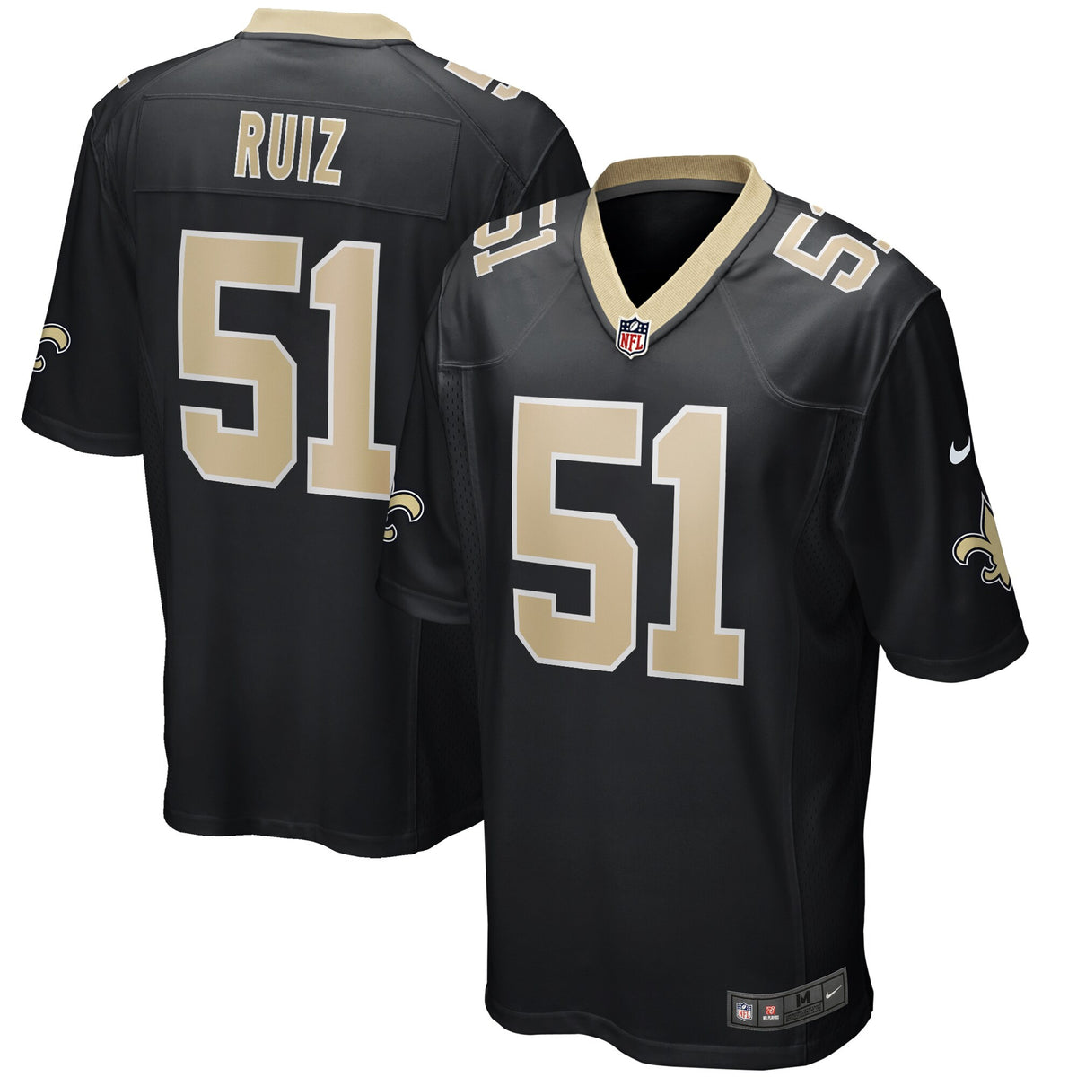 Cesar Ruiz New Orleans Saints black jersey