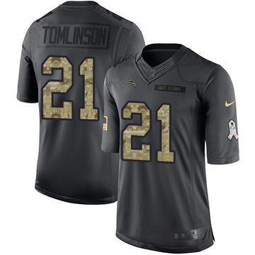 LaDainian Tomlinson Los Angeles Chargers black Salute To Service jersey