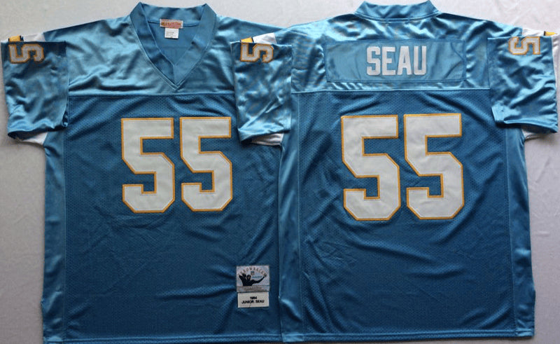 Junior Seau Los Angeles Chargers blue Throwback jersey