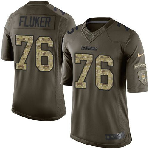 D.J. Fluker Los Angeles Chargers green Salute To Service jersey