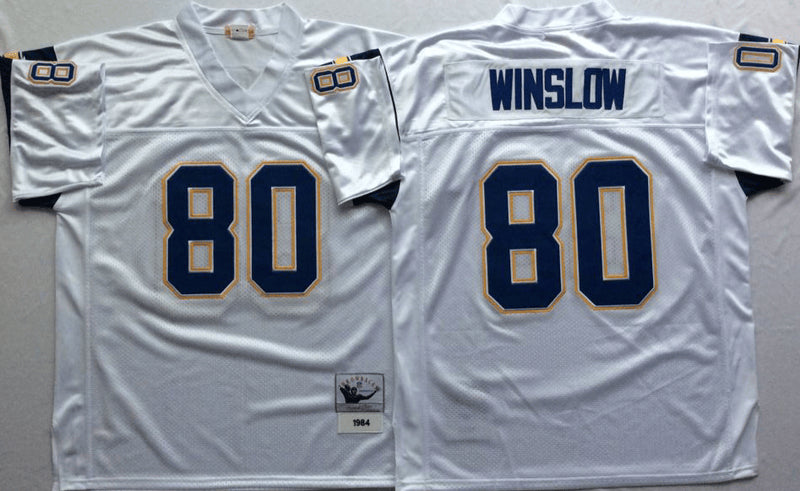 Kellen Winslow Los Angeles Chargers white Throwback jersey