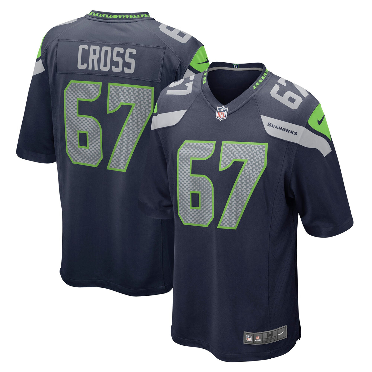 Charles Cross Seattle Seahawks navy jersey