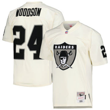 Charles Woodson Chainstitch Las Vegas Raiders cream jersey