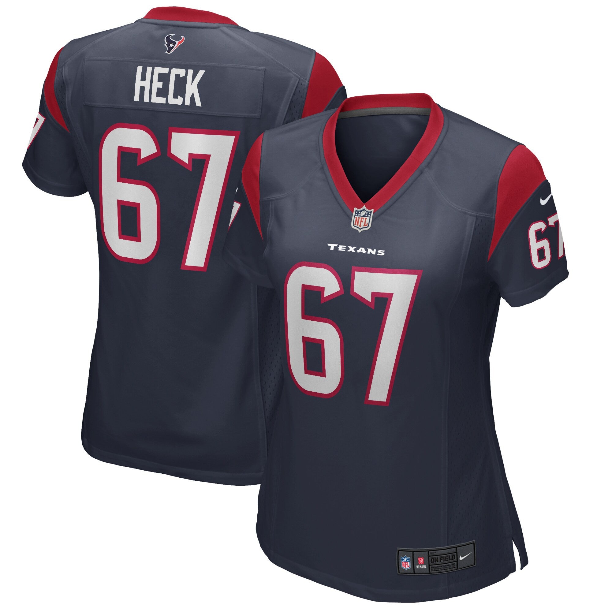 Charlie Heck Houston Texans navy jersey