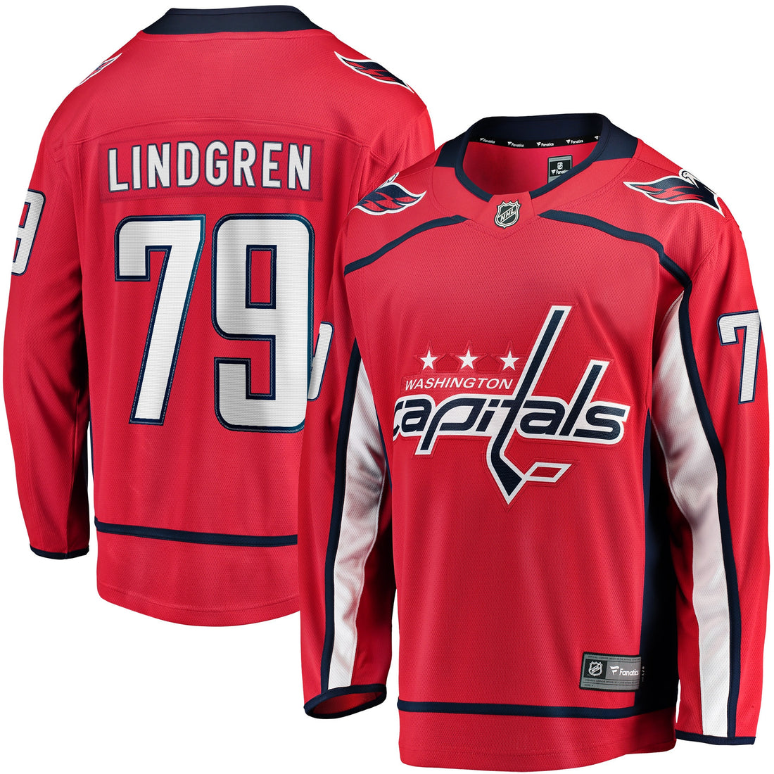 Charlie Lindgren Washington Capitals red Home jersey