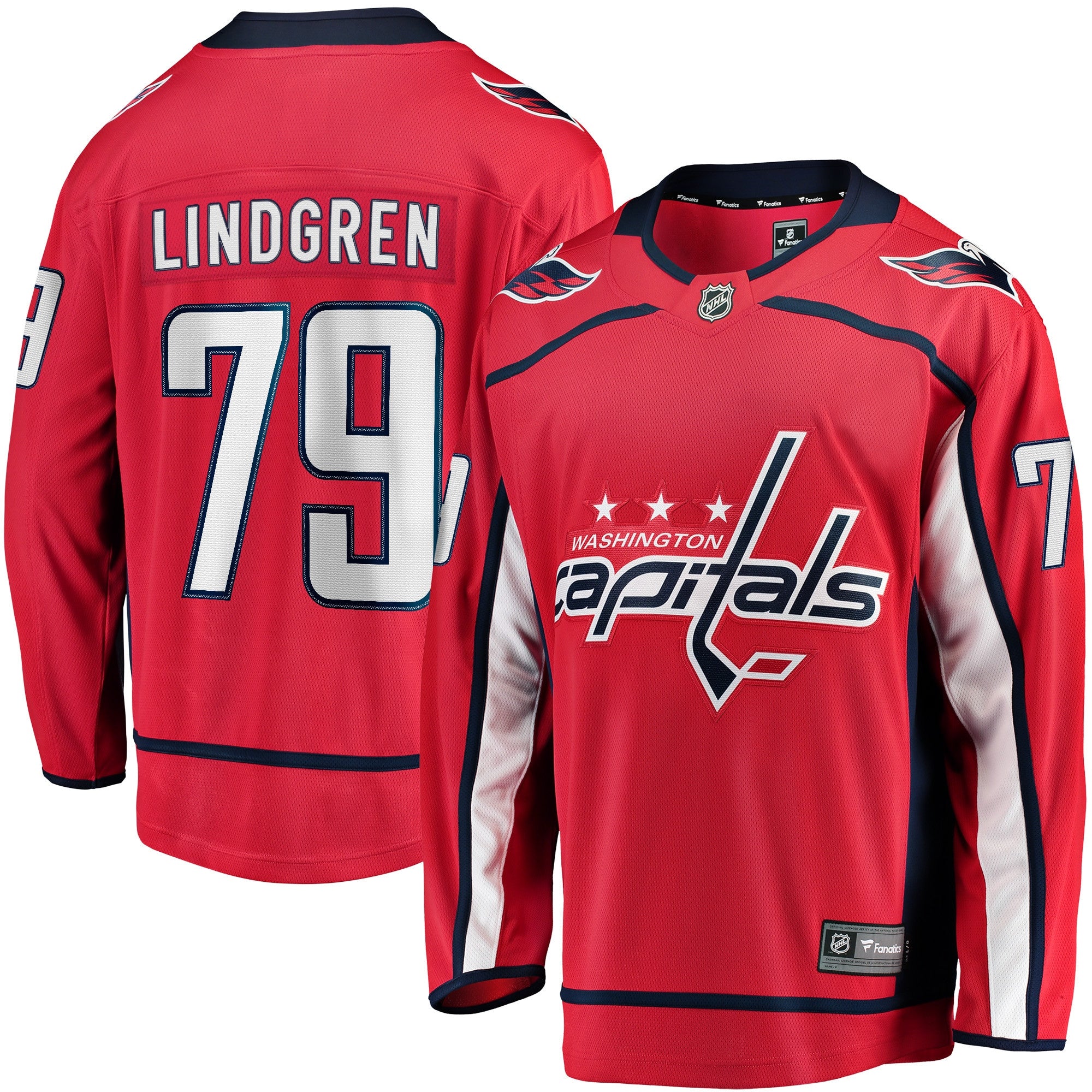 Charlie Lindgren Washington Capitals red Home jersey