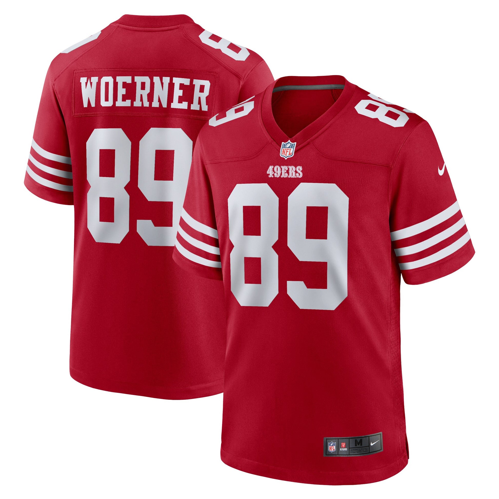 Charlie Woerner San Francisco 49ers scarlet jersey