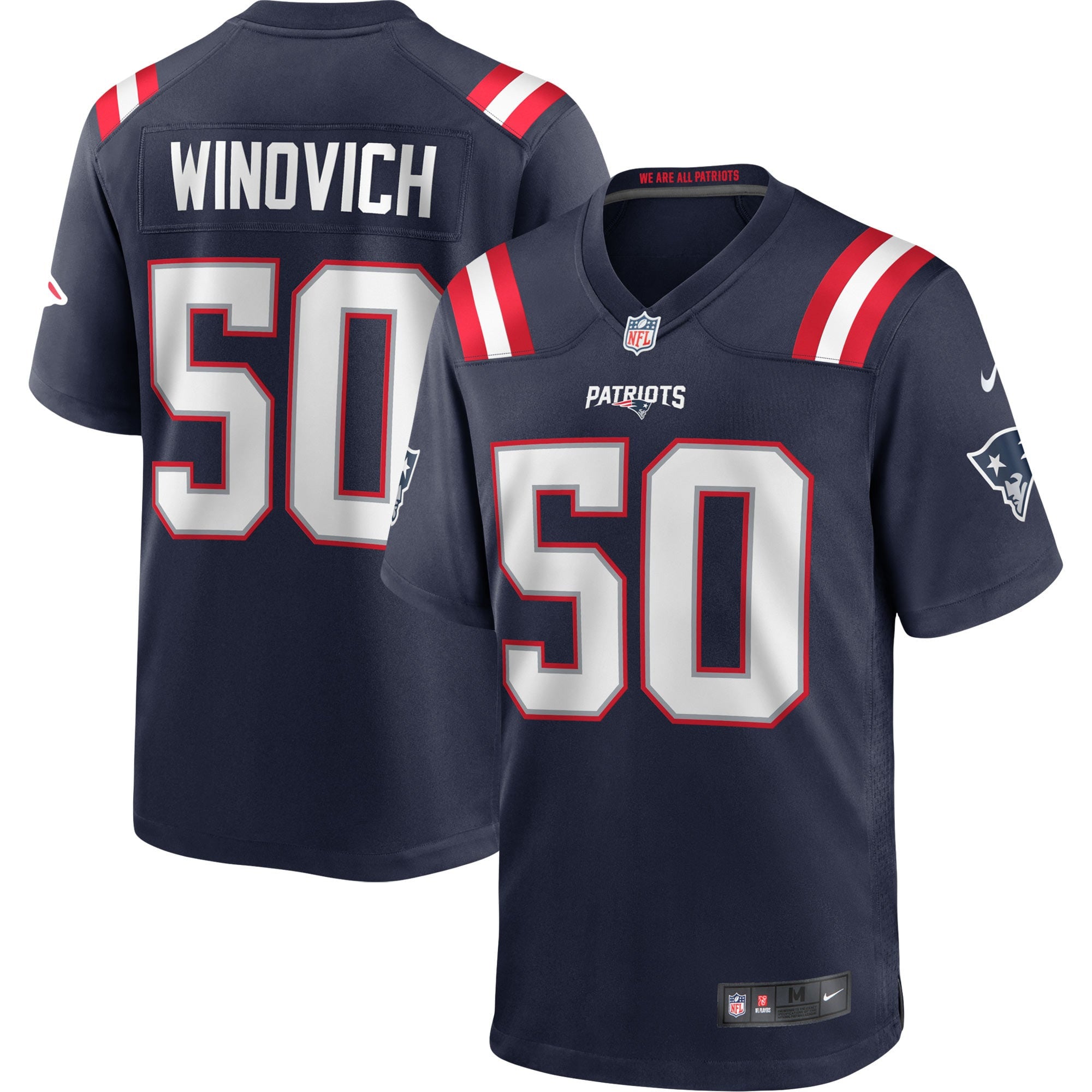 Chase Winovich New England Patriots navy Game jersey