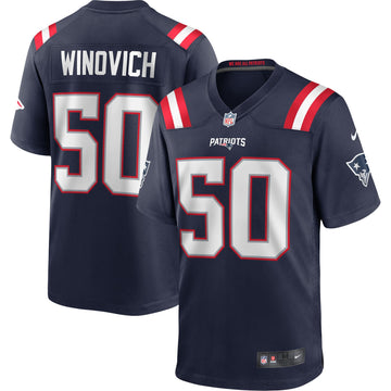 Chase Winovich New England Patriots navy Game jersey