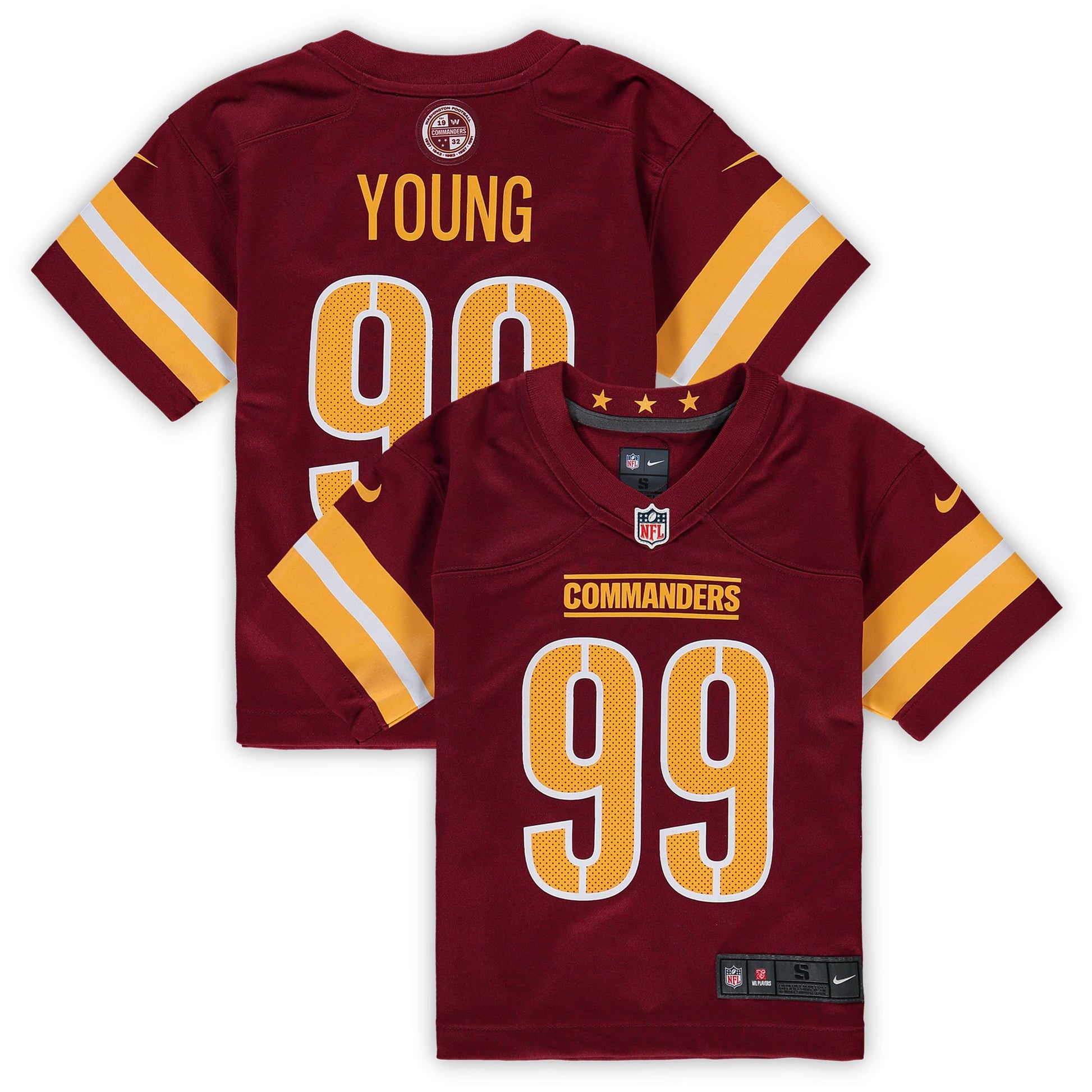 Chase Young Preschool Washington Commanders burgundy jersey