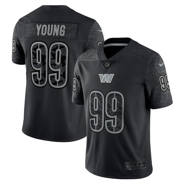 Chase Young Rflctv Washington Commanders black Limited jersey