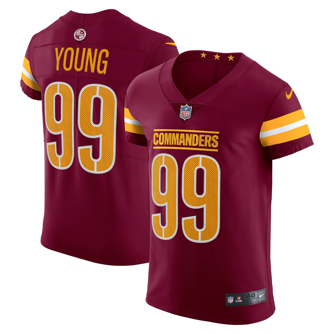Chase Young Washington Commanders burgundy Vapor jersey