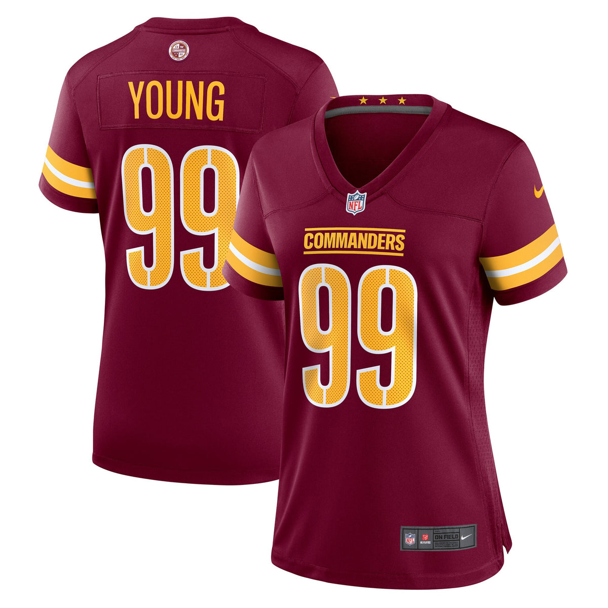 Chase Young Washington Commanders burgundy jersey
