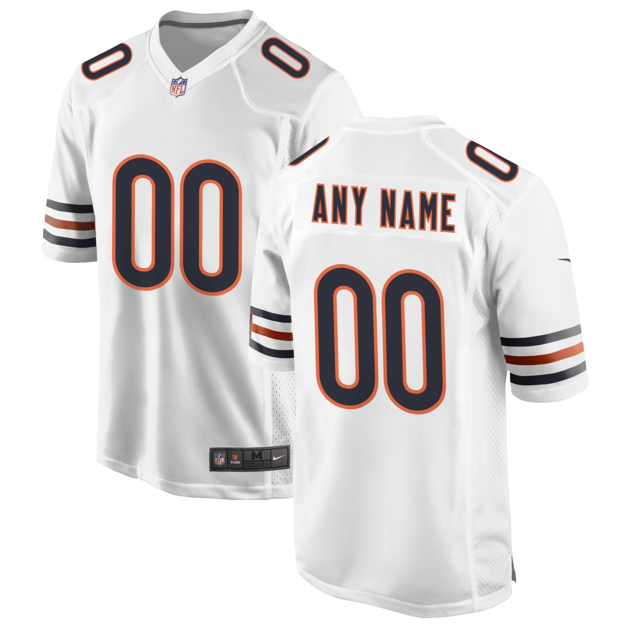 Custom Chicago Bears white jersey